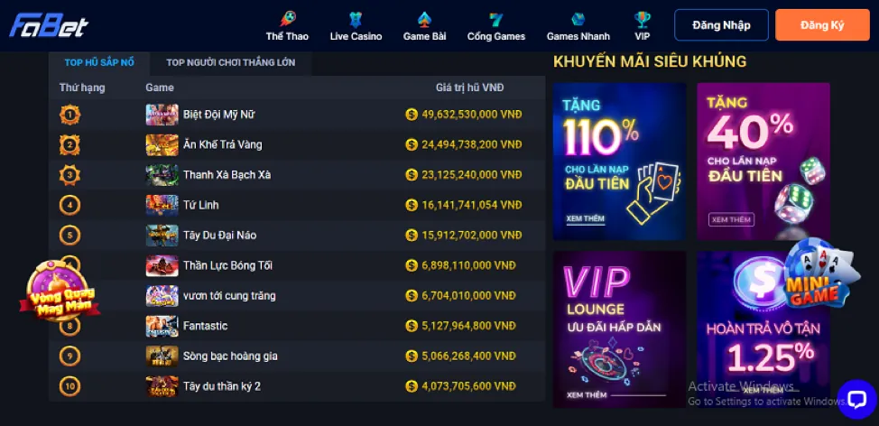 Bước 1 - Truy cập 98 win và điền thông tin
